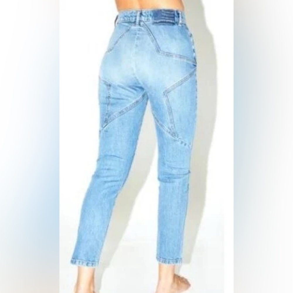 Revice Denim Medium Wash High Rise Star Stitch Back Flare Jeans Size 25 - Picture 3 of 11